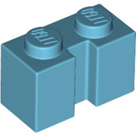 Lego kostka (kostička) 1x2 s drážkou, azurová střední (6347986)